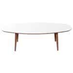 White Wood Mid-Century Modern Oval Center Table 4 White Wood Mid-Century Modern Oval Center Table