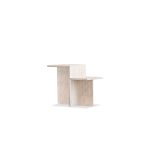 ELLI Travertine Marble End Table with Shelf 7 ELLI Travertine Marble End Table with Shelf