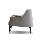 ELLINGTON Graphite Velvet Lounge Chair Black Wood Legs 8 ELLINGTON Graphite Velvet Lounge Chair Black Wood Legs