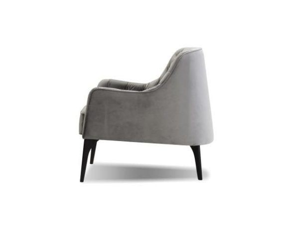 ELLINGTON Graphite Velvet Lounge Chair Black Wood Legs 1 1