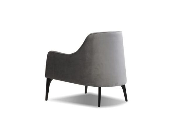 ELLINGTON Graphite Velvet Lounge Chair Black Wood Legs 2 1