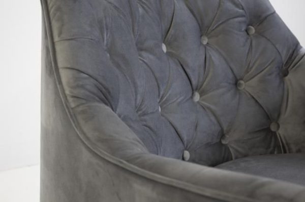 ELLINGTON Graphite Velvet Lounge Chair Black Wood Legs 5 1