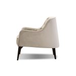 ELLINGTON Oyster Velvet Lounge Chair Black Wood Legs 8 ELLINGTON Oyster Velvet Lounge Chair Black Wood Legs