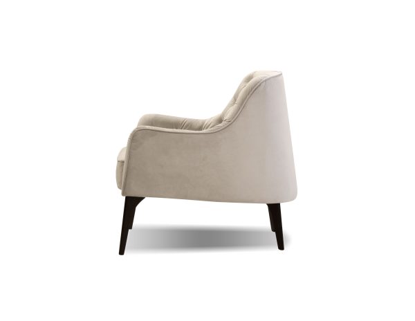 ELLINGTON Oyster Velvet Lounge Chair Black Wood Legs 1 1