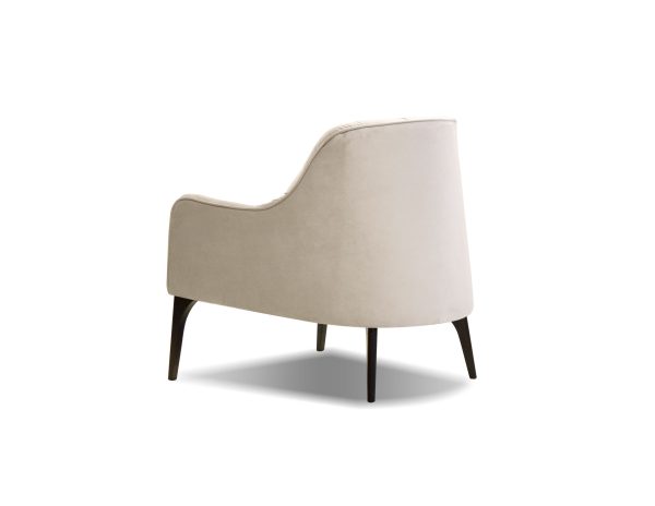 ELLINGTON Oyster Velvet Lounge Chair Black Wood Legs 2 1
