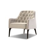 ELLINGTON Oyster Velvet Lounge Chair Black Wood Legs 7 ELLINGTON Oyster Velvet Lounge Chair Black Wood Legs