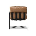 ERICSSON Tan Leather Lounge Chair Black Steel Base
