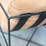 ERICSSON Tan Leather Lounge Chair Black Steel Base