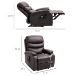 Adjustable Brown Faux Leather Massage Recliner Chair with Footrest