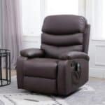 Adjustable Brown Faux Leather Massage Recliner Chair with Footrest
