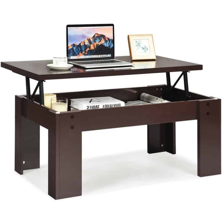 Farmhouse Espresso Brown Lift-Top Coffee Table with Hidden Storage 3 Farmhouse Espresso Brown Lift-Top Coffee Table with Hidden Storage - Image 3