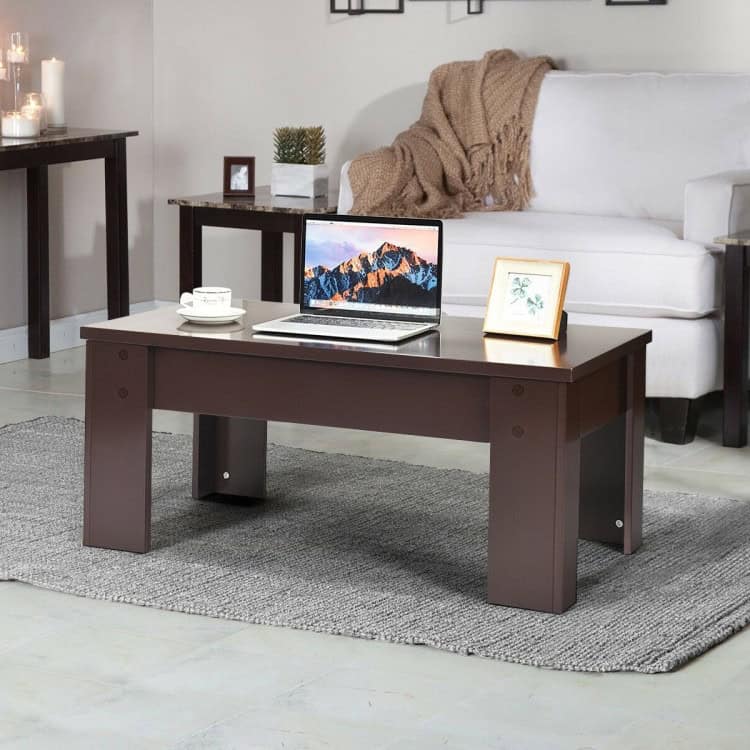Farmhouse Espresso Brown Lift-Top Coffee Table with Hidden Storage 4 Farmhouse Espresso Brown Lift-Top Coffee Table with Hidden Storage - Image 4