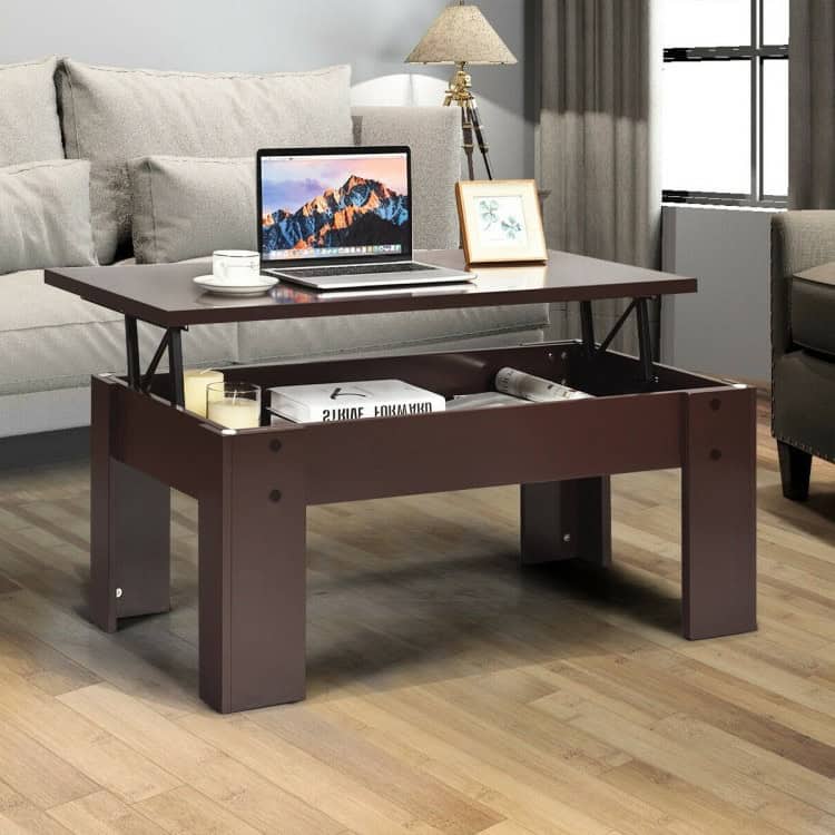 Farmhouse Espresso Brown Lift-Top Coffee Table with Hidden Storage 5 Farmhouse Espresso Brown Lift-Top Coffee Table with Hidden Storage - Image 5