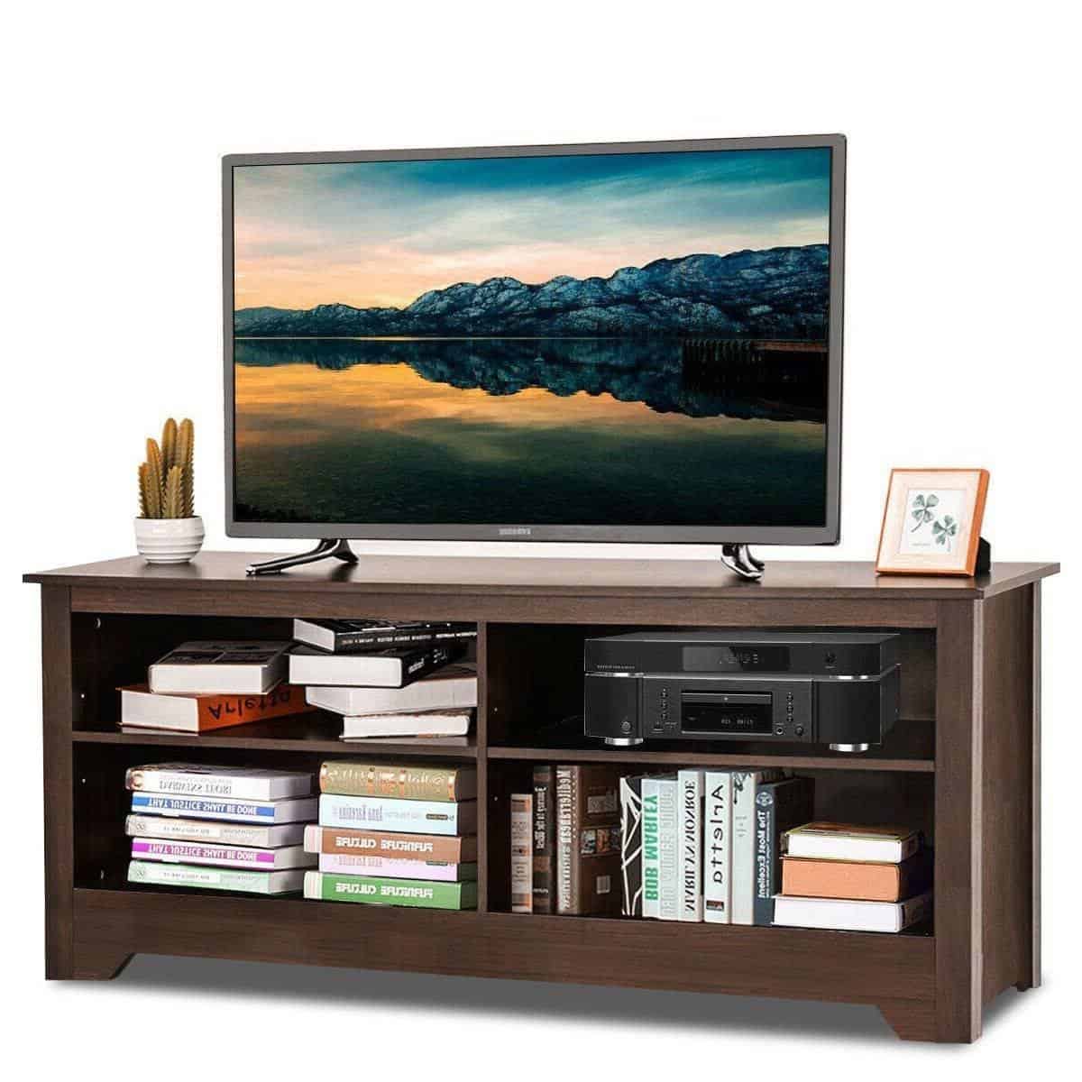 Espresso TV Stand with Adjustable Shelves for 60-Inch TVs 1 Espresso TV Stand with Adjustable Shelves for 60-Inch TVs