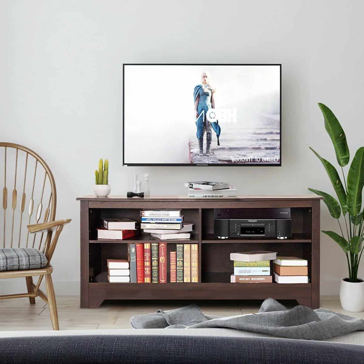 Espresso TV Stand with Adjustable Shelves for 60-Inch TVs 4 Espresso TV Stand with Adjustable Shelves for 60-Inch TVs - Image 4