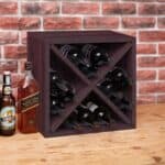 Stackable 12-Bottle Wine Rack in Espresso Brown Finish