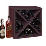 Stackable 12-Bottle Wine Rack in Espresso Brown Finish