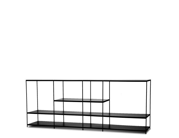 ETTA Large Black Metal Buffet with Powder Coated Steel Frame 3