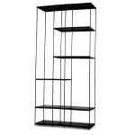 ETTA Tall Black Metal Bookshelf Black Powder Coated Steel Frame