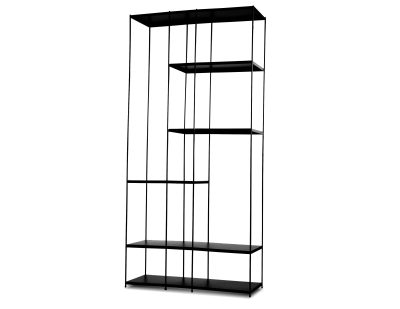 ETTA Tall Black Metal Bookshelf Black Powder Coated Steel Frame