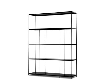 ETTA WIDE Black Metal Bookshelf Black Powder Coated