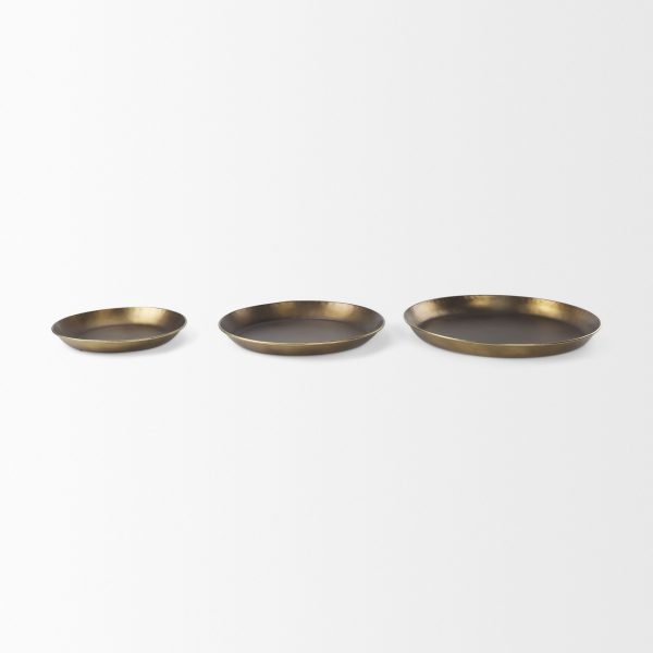 Eagan 16.0L x 16.0W x 1.5H Brass Aluminium Tray Small 9