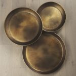 Eagan 24.0L x 24.0W x 2.0H Brass Aluminium Tray Large