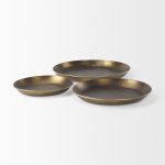 Eagan 24.0L x 24.0W x 2.0H Brass Aluminium Tray Large