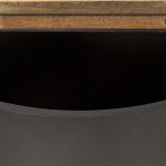 Eclipse Gunmetal Gray Drum Base w/ Brown Wood Top End/Side Table