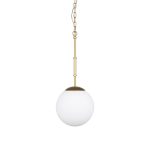 Edie Brushed Gold Metal w/ Frosted Glass Globe 1-Light Pendant