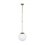 Edie Brushed Gold Metal w/ Frosted Glass Globe 1-Light Pendant