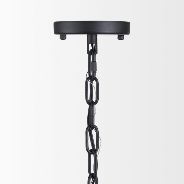 Edie Matte Black Metal w Frosted Glass Globe 1 Light Pendant 3
