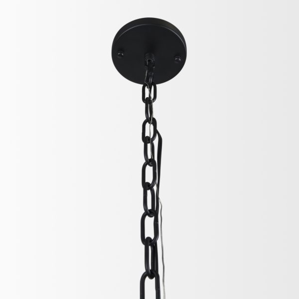 Edie Matte Black Metal w Frosted Glass Globe 1 Light Pendant 4
