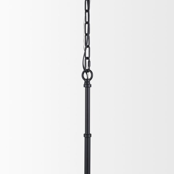 Edie Matte Black Metal w Frosted Glass Globe 1 Light Pendant 5