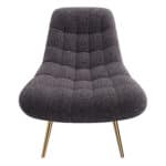 Grey Boucle Mid-Century Modern Lounge Chair with Removable Legs