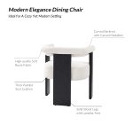 Eduard Ivory Boucle Modern Round Back Dining Chair 7 Eduard Ivory Boucle Modern Round Back Dining Chair