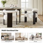 Eduard Ivory Boucle Modern Round Back Dining Chair 8 Eduard Ivory Boucle Modern Round Back Dining Chair