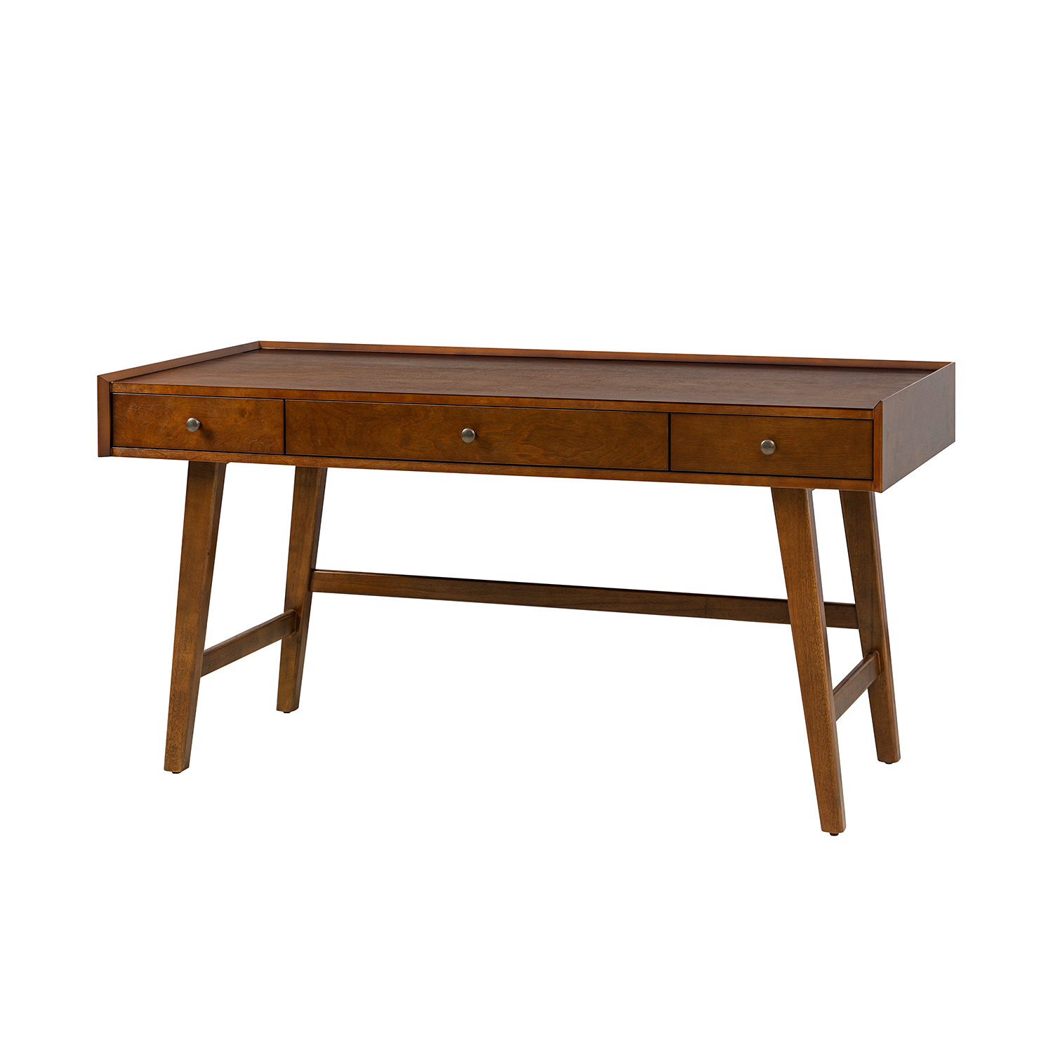 Edward Walnut Mid-Century Modern Charging Desk with Drawers 2 Edward Walnut Mid-Century Modern Charging Desk with Drawers - Image 2