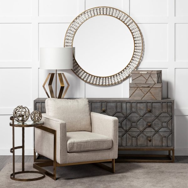 Edwards 26H Gold Metal Base w Cream Fabric Shade Table Lamp 2