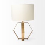Edwards (26"H) Gold Metal Base w/ Cream Fabric Shade Table Lamp