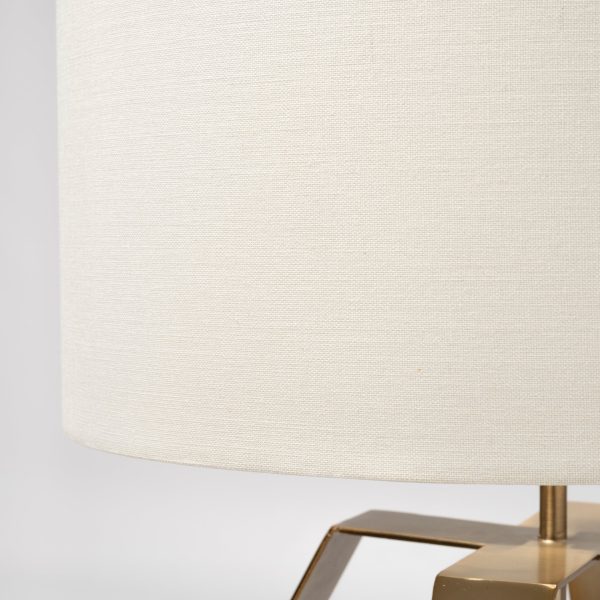 Edwards 26H Gold Metal Base w Cream Fabric Shade Table Lamp 6