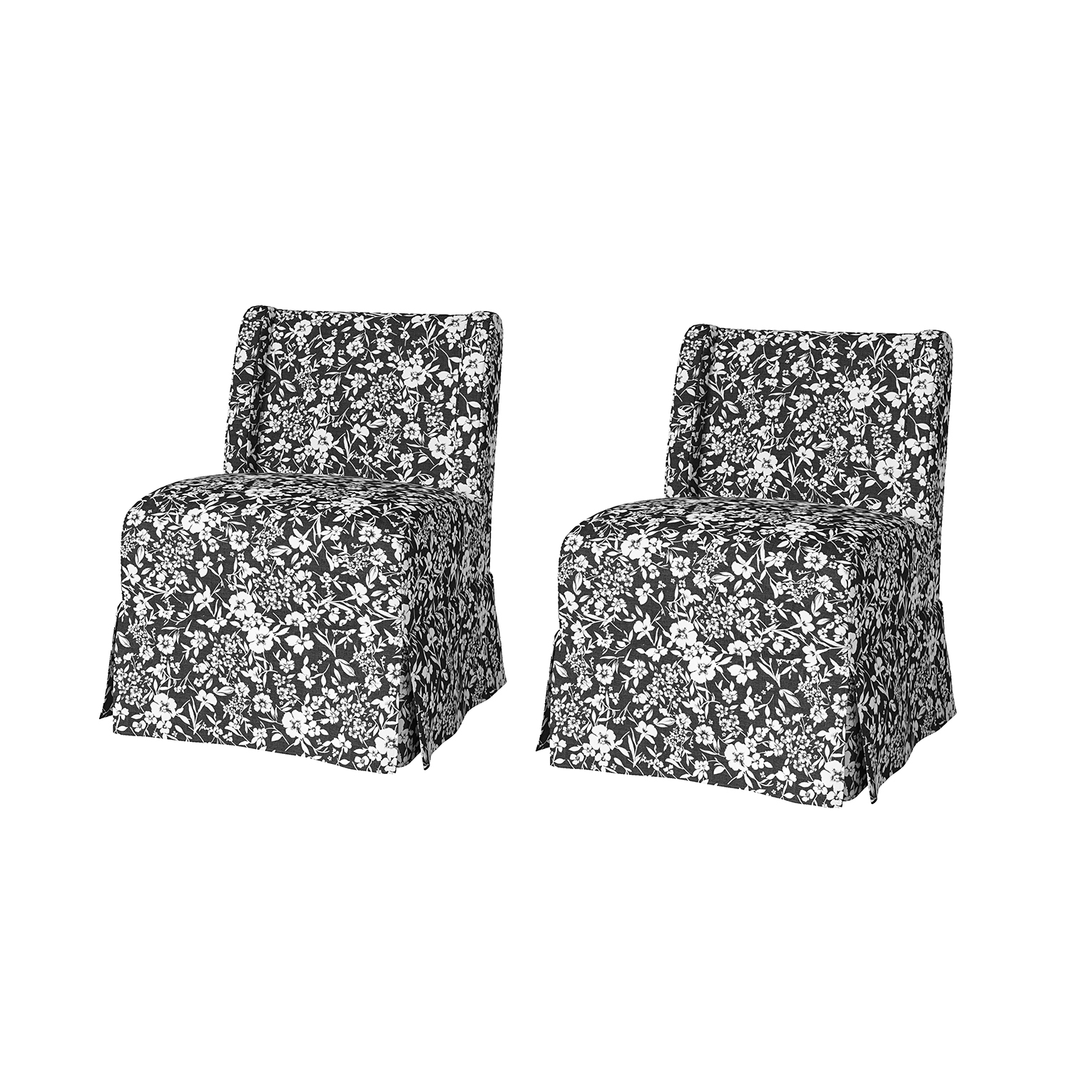 Edwin Black Washable Slipcover Slipper Chair Set 2 Edwin Black Washable Slipcover Slipper Chair Set - Image 2