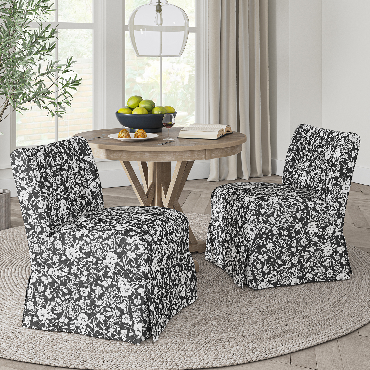 Edwin Black Washable Slipcover Slipper Chair Set 3 Edwin Black Washable Slipcover Slipper Chair Set - Image 3
