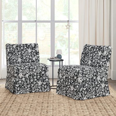 Edwin Black Washable Slipcover Slipper Chair Set
