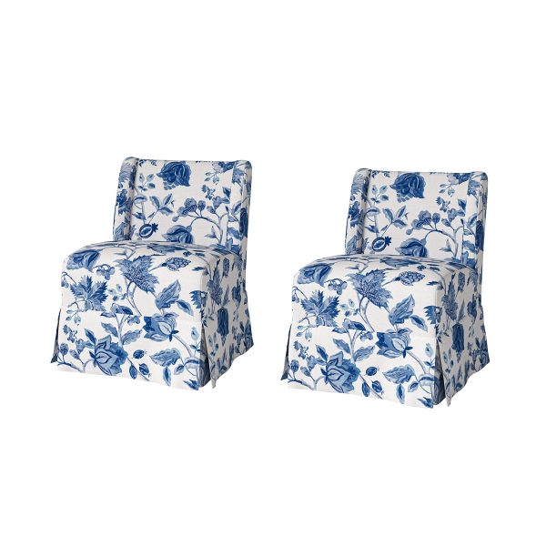 Edwin Turquoise Washable Slipcover Slipper Chairs 1