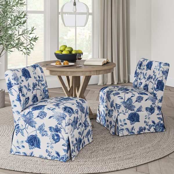 Edwin Turquoise Washable Slipcover Slipper Chairs 2