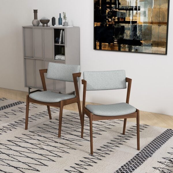 EdwinLightGrayFabricDiningChair 2