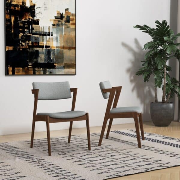 EdwinLightGrayFabricDiningChair 3