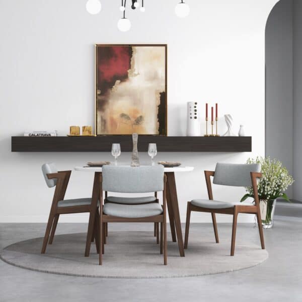 EdwinLightGrayFabricDiningChair 4