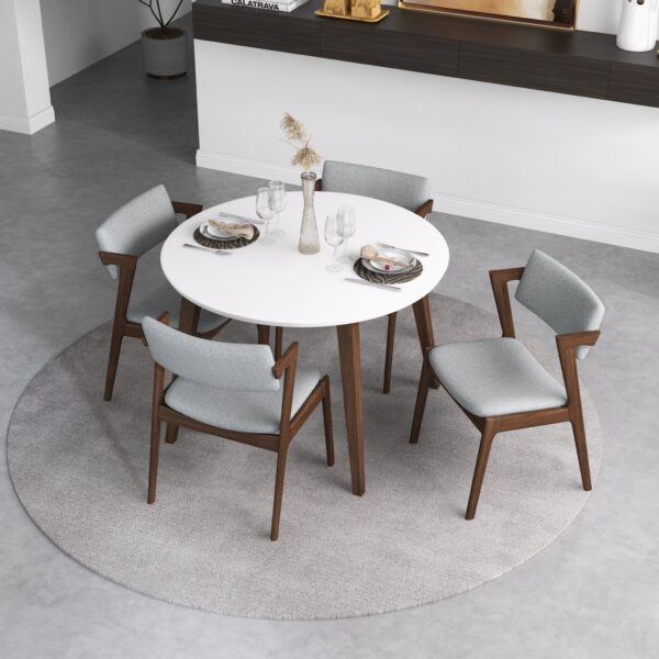EdwinLightGrayFabricDiningChair 5
